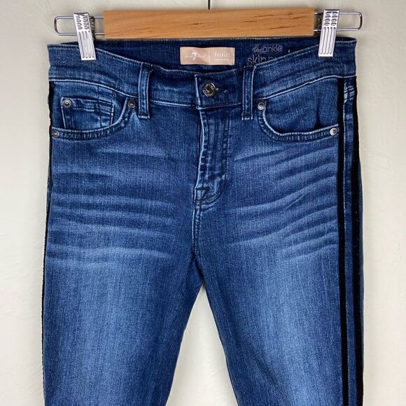 7 For All Mankind B(air) Authentic Stripe Ankle Skinny Jeans - Picture 4 of 8